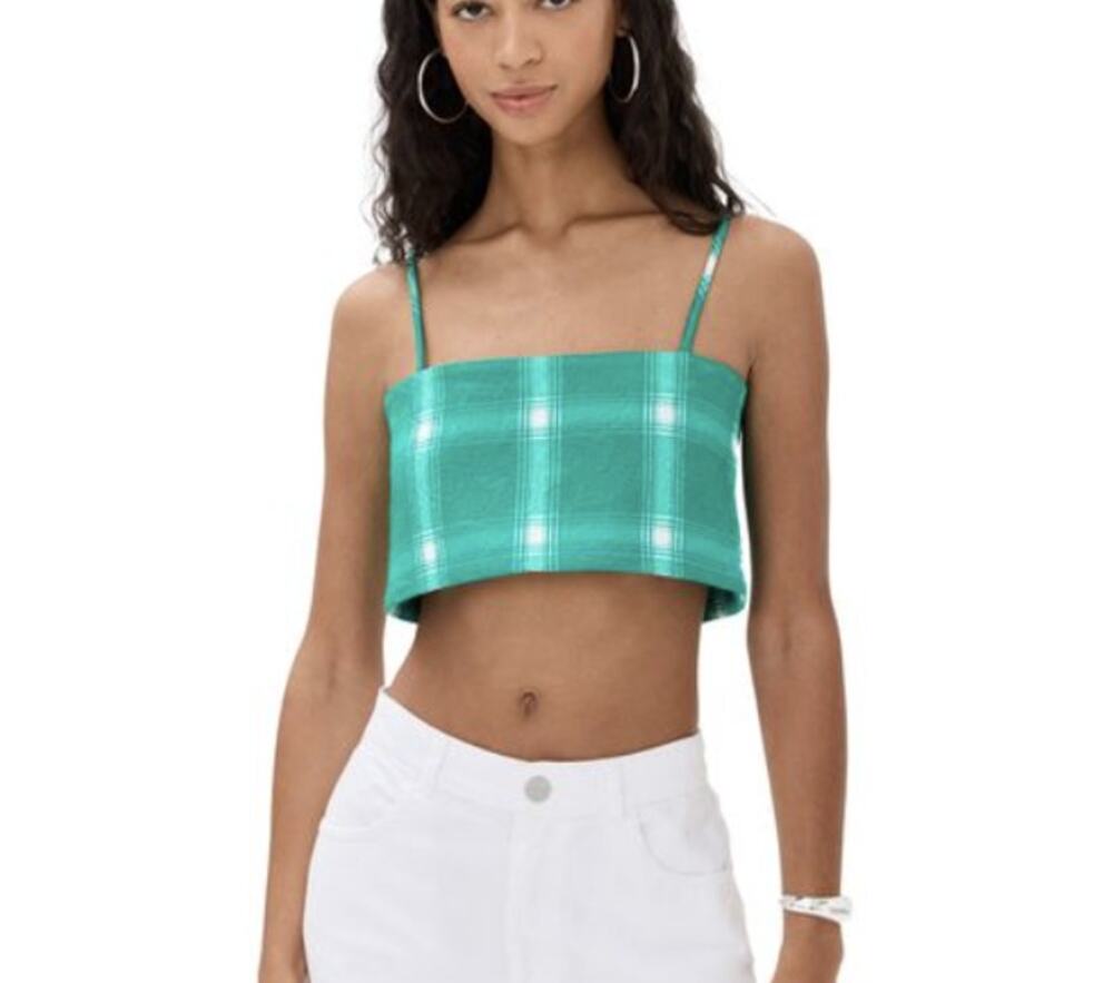 Rosie Assoulin Teal Green Easy Bandeau Crop Top Size 10 US Medium NWT $695